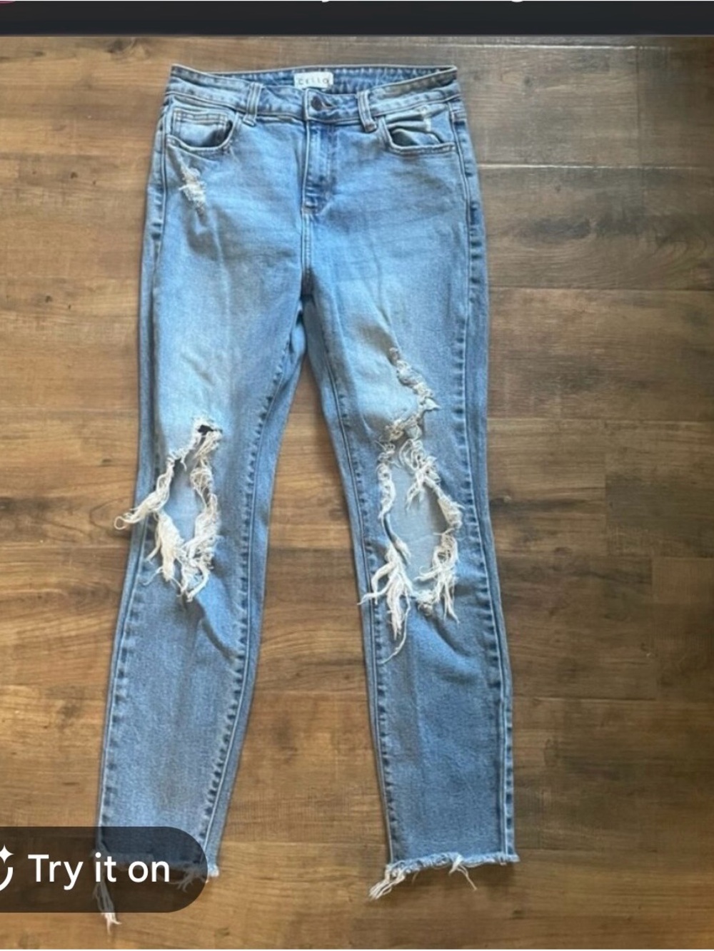 Cello Light Blue Ripped Skinny Jeans